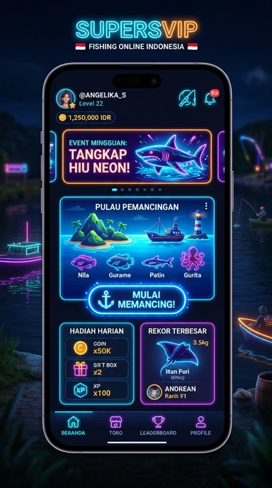 Tampilan antarmuka pengguna aplikasi supersvip.